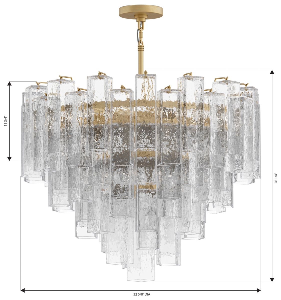 Metropolitan Torvento 15-Lt 32.75-in Legacy Brass Pendant with Clear Glass