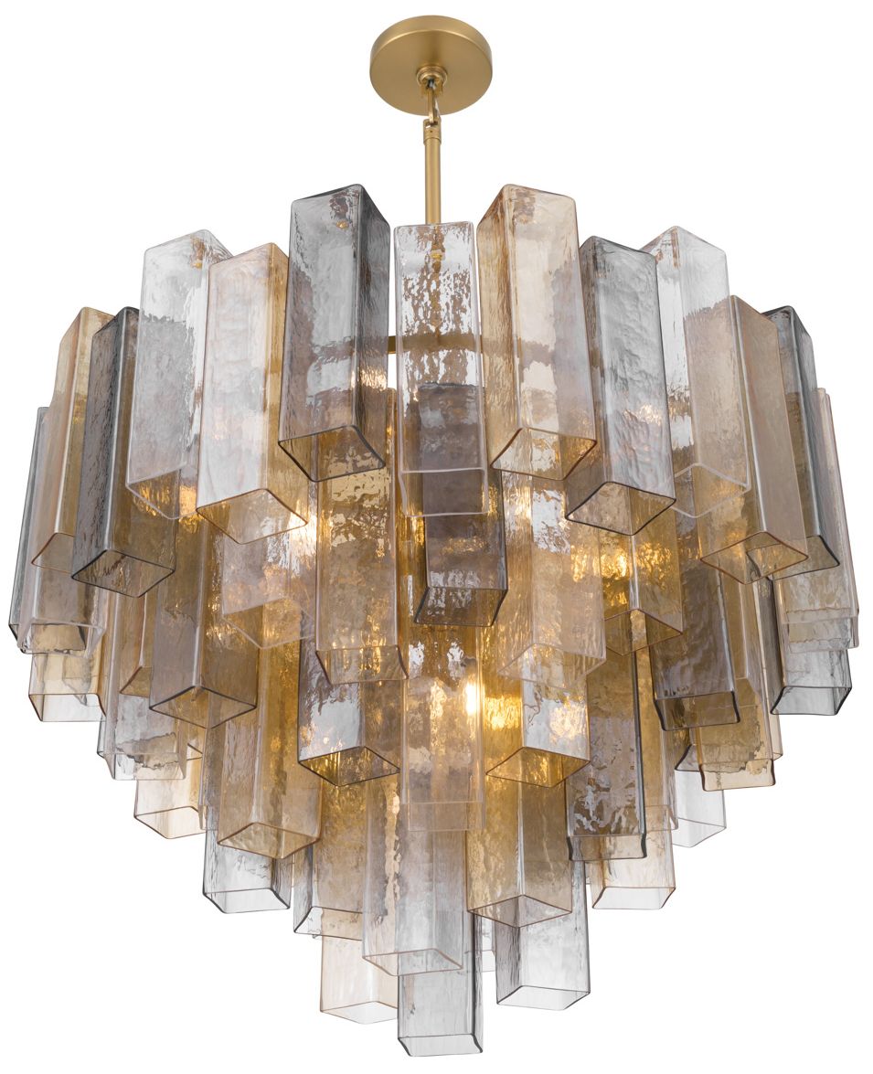 Image 3 Metropolitan Torvento 15-Lt 32.75-in Legacy Brass Pendant with Mixed Glass more views