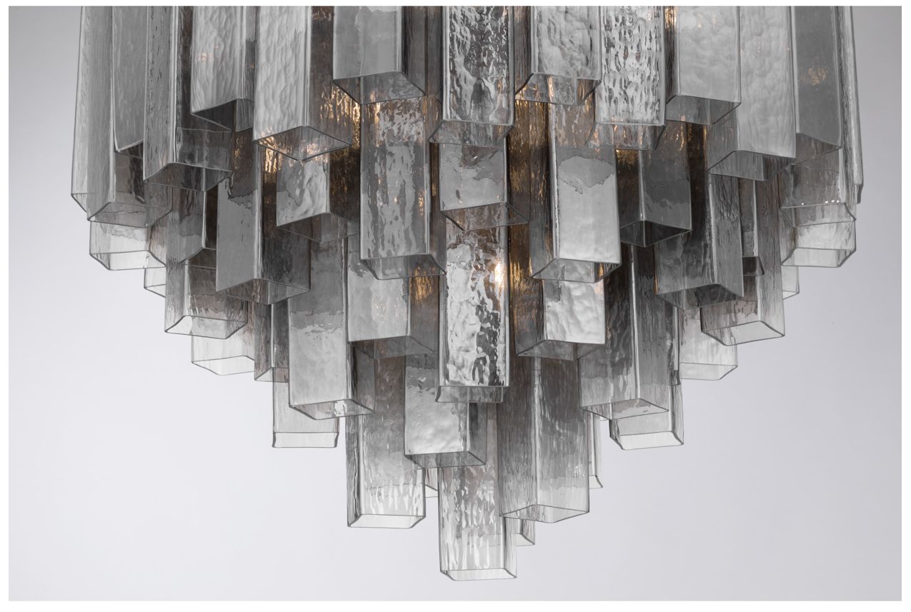 Image 3 Metropolitan Torvento 15-Lt 32.75-in Legacy Brass Pendant with Smoke Glass more views