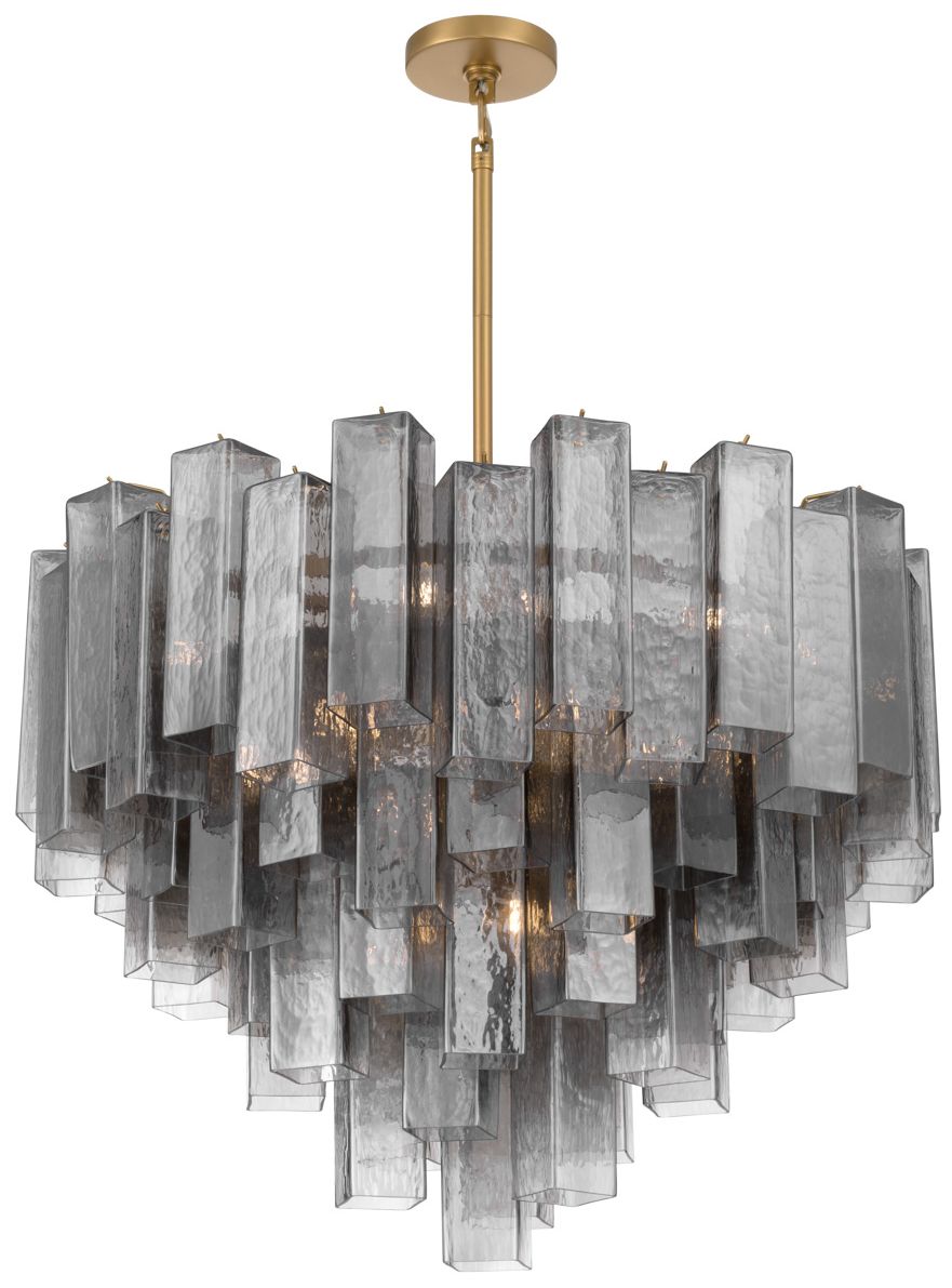 Image 4 Metropolitan Torvento 15-Lt 32.75-in Legacy Brass Pendant with Smoke Glass more views