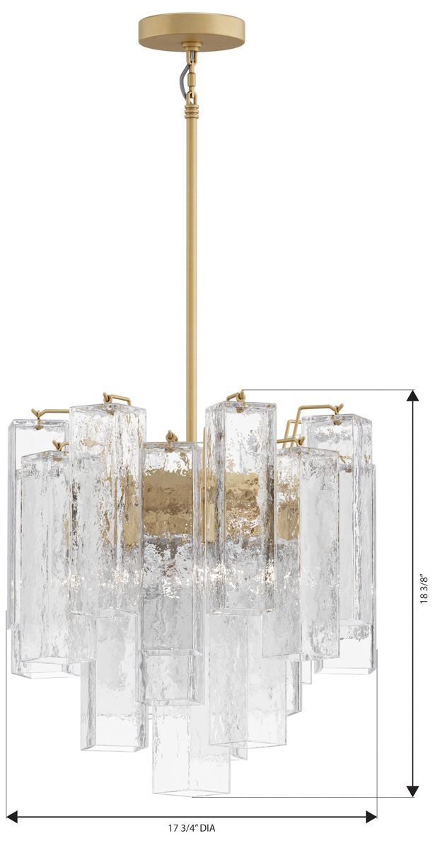 Image 5 Metropolitan Torvento 6-Lt 17.75-in Legacy Brass Pendant with Clear Glass more views
