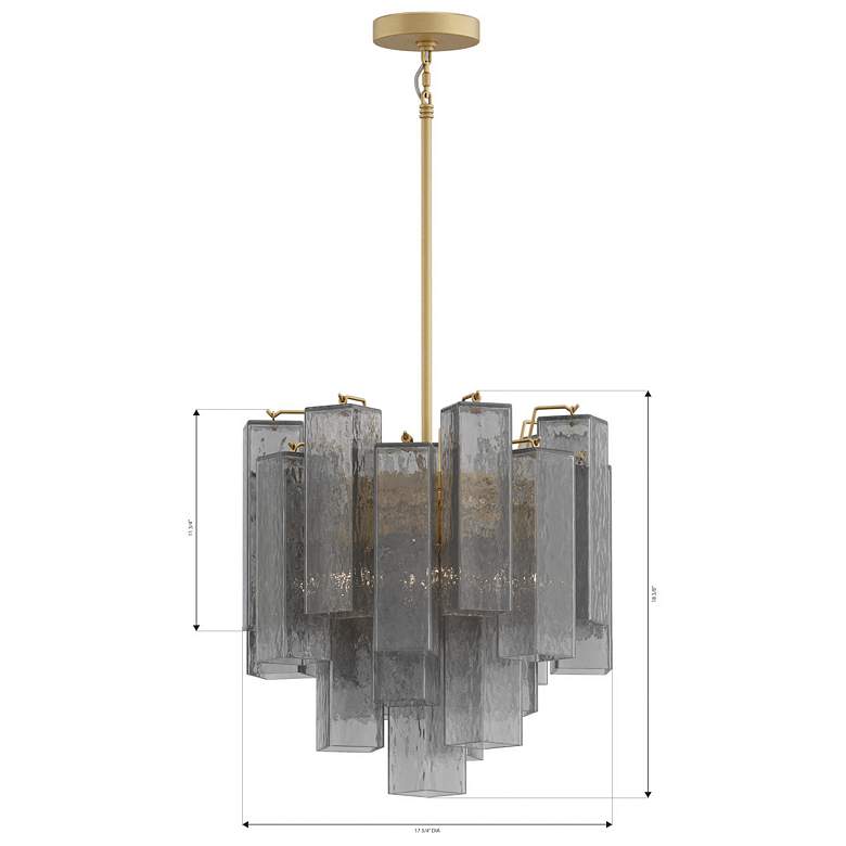 Metropolitan Torvento 6-Lt 17.75-in Legacy Brass Pendant with Glass ...