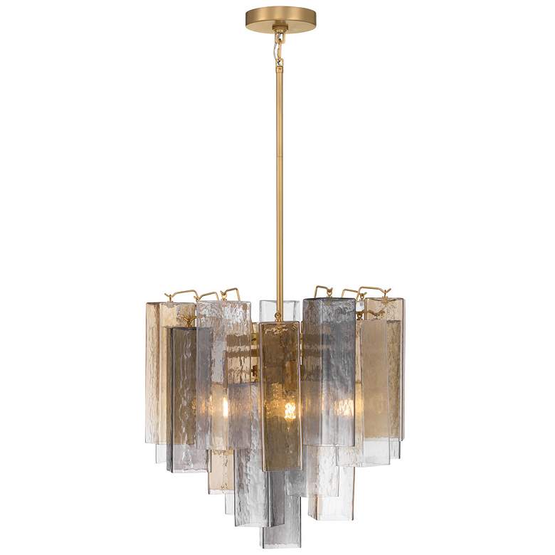 Metropolitan Torvento 6-Lt 17.75-in Legacy Brass Pendant with Glass ...