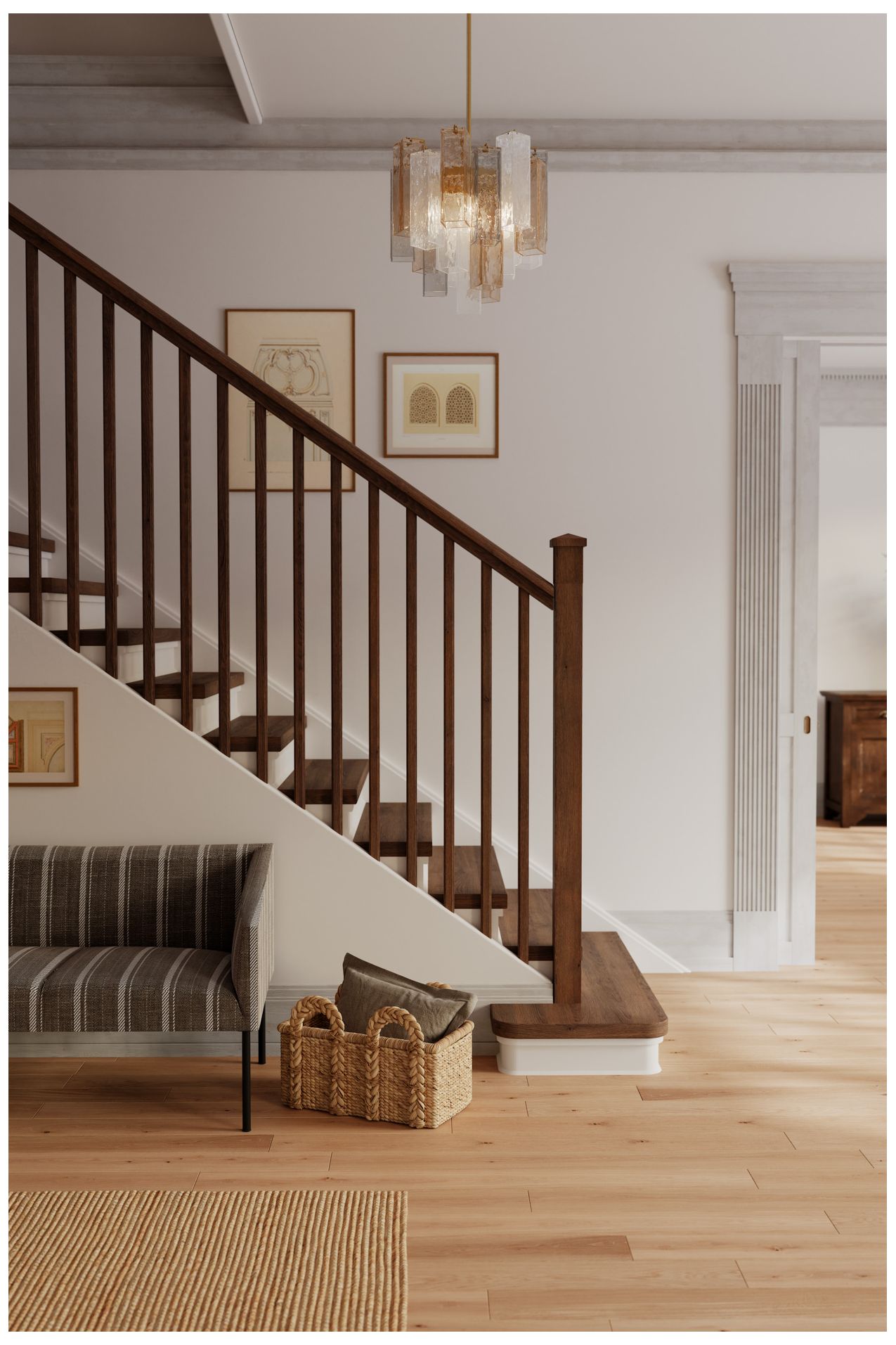 Image 4 Metropolitan Torvento 6-Lt 17.75-in Legacy Brass Pendant with Glass Shade more views