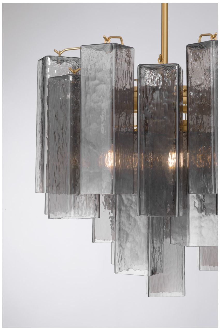 Image 3 Metropolitan Torvento 6-Lt 17.75-in Legacy Brass Pendant with Smoke Glass more views