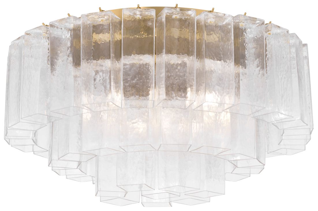 Metropolitan Torvento 7-Lt 28-in Legacy Brass Flush Mount with Clear Glass