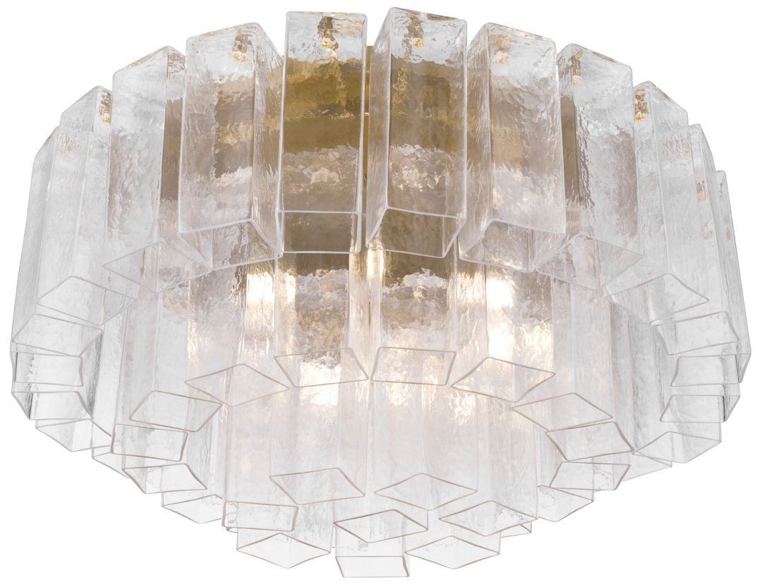 Image 2 Metropolitan Torvento 7-Lt 28-in Legacy Brass Flush Mount with Glass Shade more views