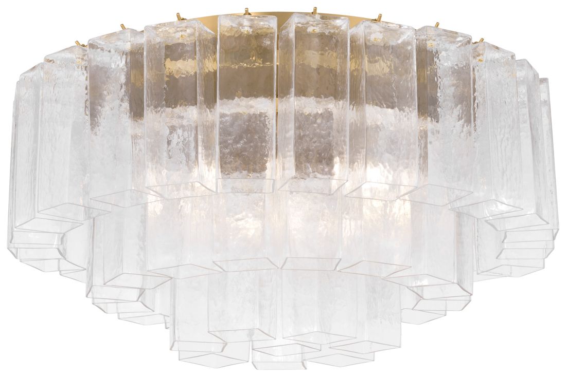 Image 4 Metropolitan Torvento 7-Lt 28-in Legacy Brass Flush Mount with Glass Shade more views
