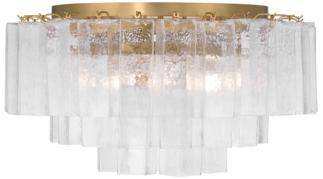 Image 5 Metropolitan Torvento 7-Lt 28-in Legacy Brass Flush Mount with Glass Shade more views
