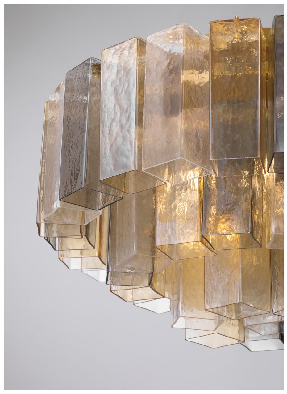 Image 5 Metropolitan Torvento 7-Lt 28-in Legacy Brass Flush Mount with Mixed Glass more views