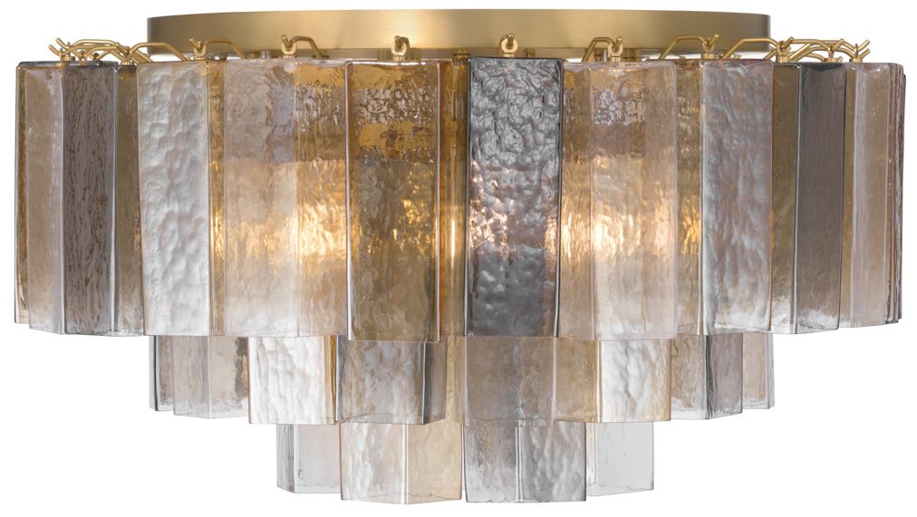 Image 7 Metropolitan Torvento 7-Lt 28-in Legacy Brass Flush Mount with Mixed Glass more views