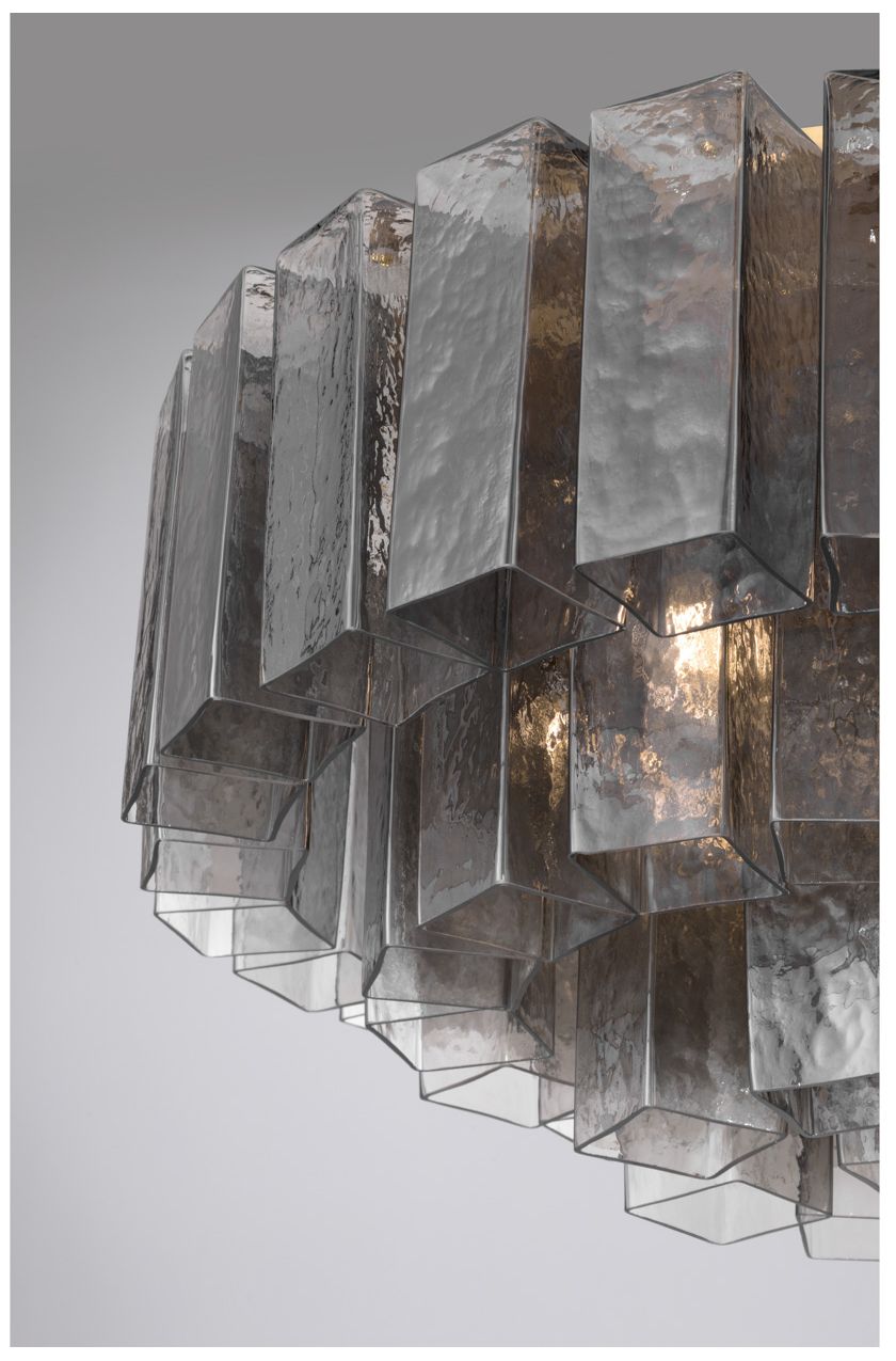 Image 3 Metropolitan Torvento 7-Lt 28-in Legacy Brass Flush Mount with Smoke Glass more views