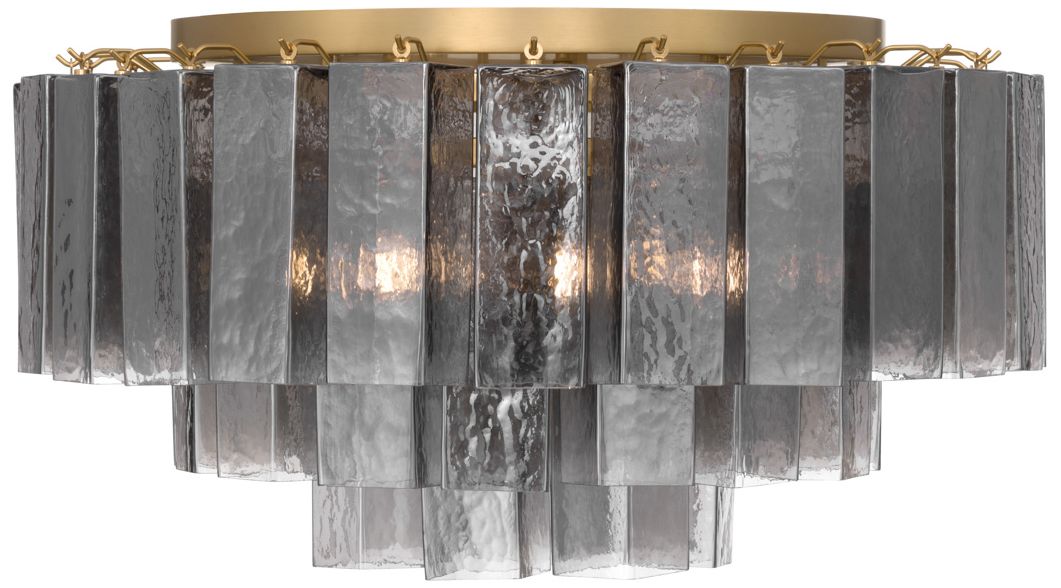 Image 5 Metropolitan Torvento 7-Lt 28-in Legacy Brass Flush Mount with Smoke Glass more views