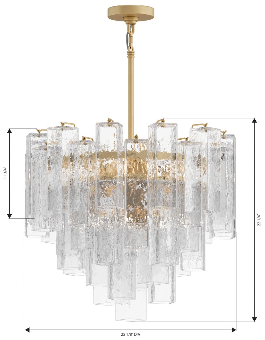 Metropolitan Torvento 9-Lt 25.25-in Legacy Brass Pendant with Clear Glass