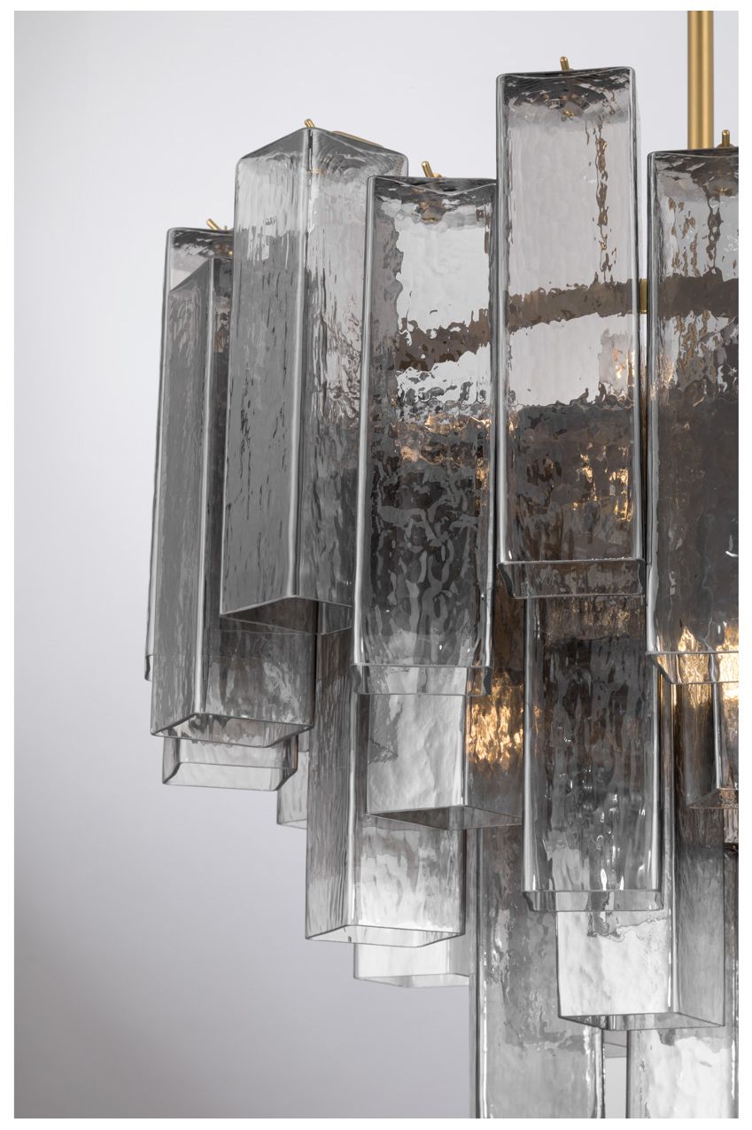 Image 4 Metropolitan Torvento 9-Lt 25.25-in Legacy Brass Pendant with Glass Shade more views