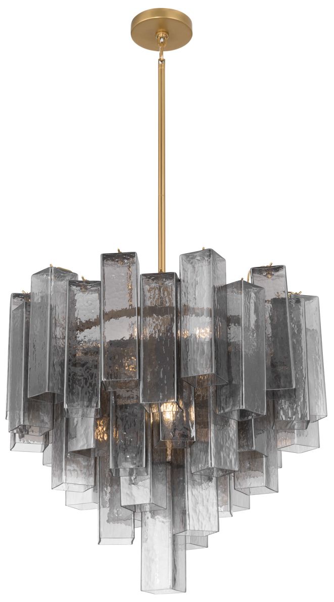 Image 5 Metropolitan Torvento 9-Lt 25.25-in Legacy Brass Pendant with Glass Shade more views