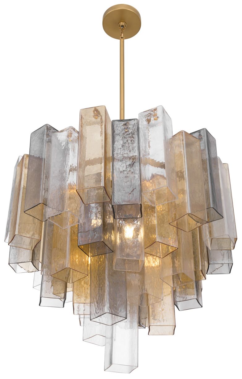 Image 3 Metropolitan Torvento 9-Lt 25.25-in Legacy Brass Pendant with Mixed Glass more views