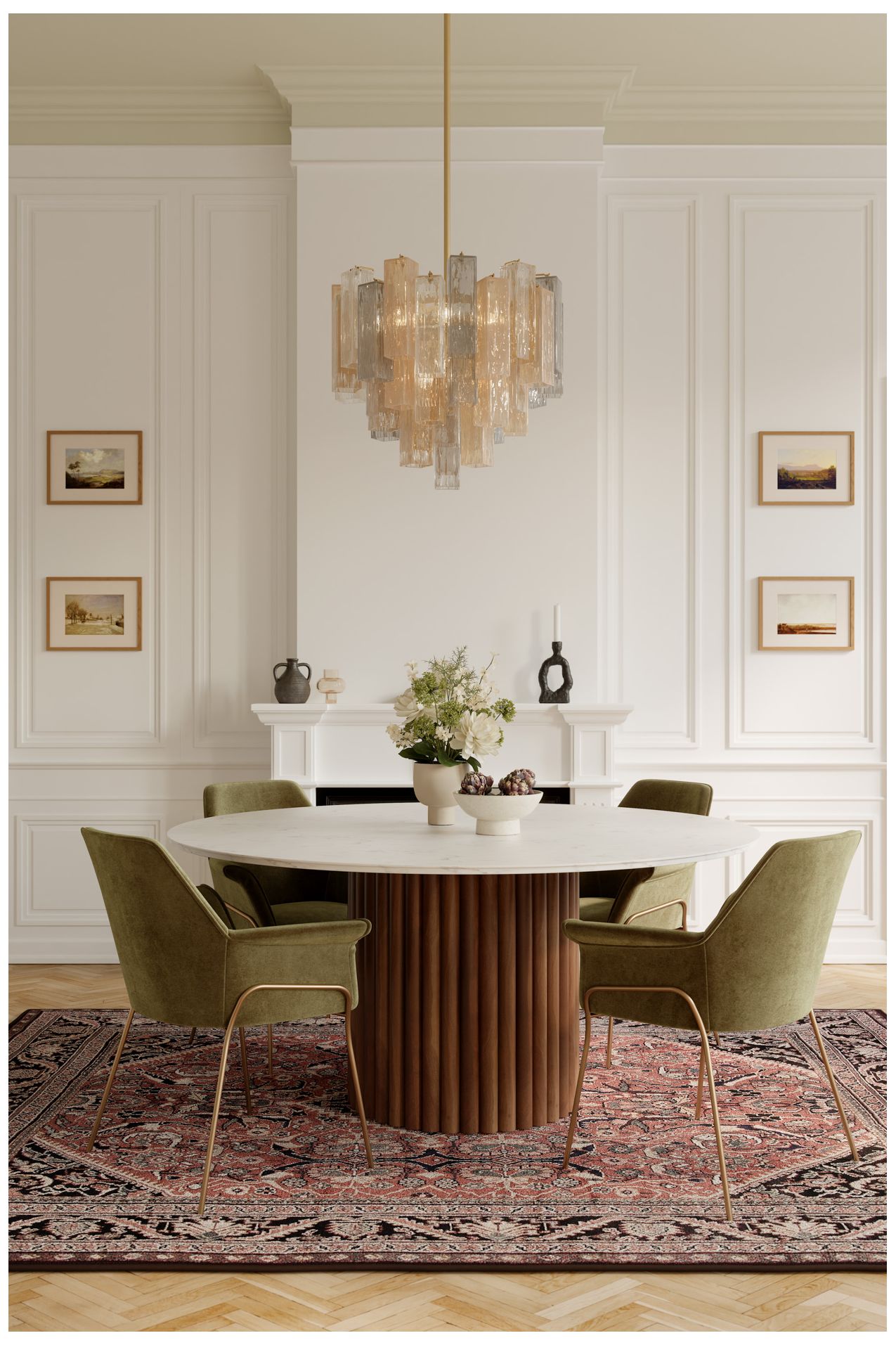 Image 4 Metropolitan Torvento 9-Lt 25.25-in Legacy Brass Pendant with Mixed Glass more views