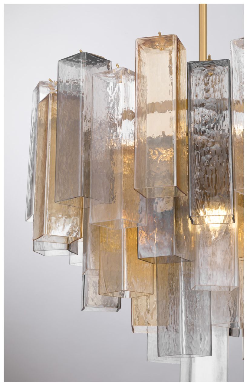 Image 5 Metropolitan Torvento 9-Lt 25.25-in Legacy Brass Pendant with Mixed Glass more views