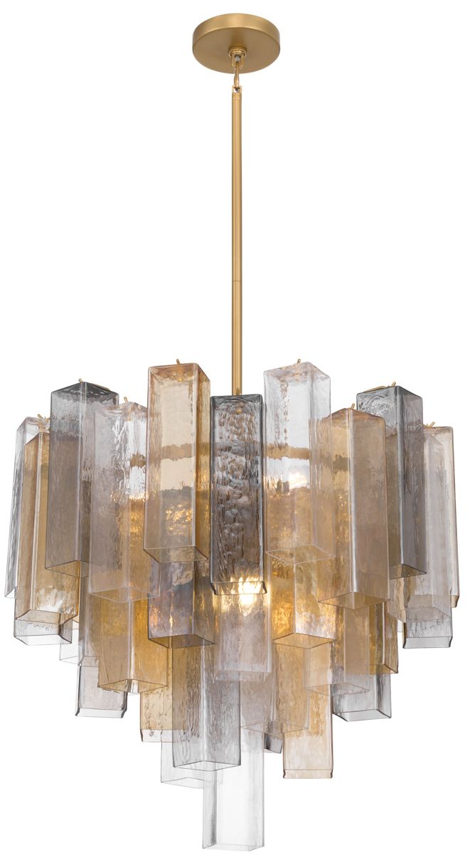 Image 6 Metropolitan Torvento 9-Lt 25.25-in Legacy Brass Pendant with Mixed Glass more views