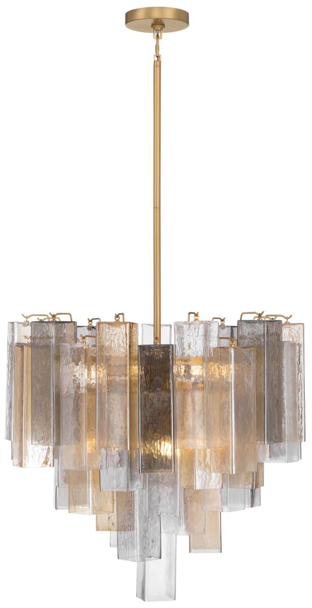 Image 7 Metropolitan Torvento 9-Lt 25.25-in Legacy Brass Pendant with Mixed Glass more views