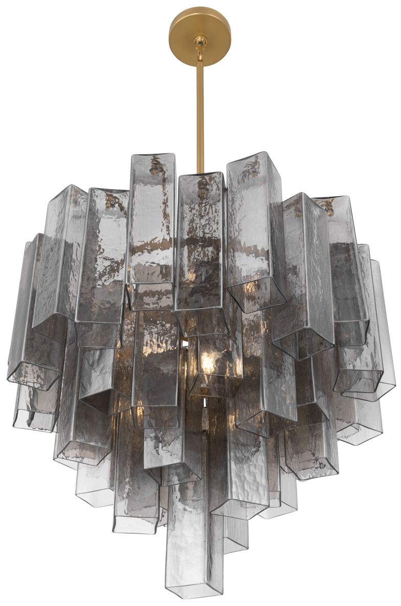 Image 3 Metropolitan Torvento 9-Lt 25.25-in Legacy Brass Pendant with Smoke Glass more views