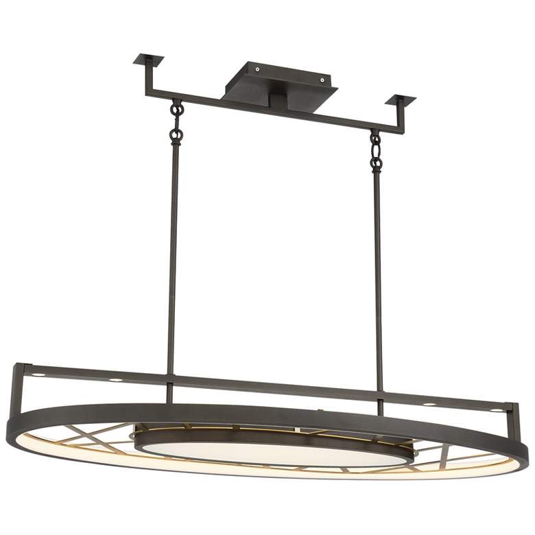 Image 1 Metropolitan Tribeca LED 44-in Iron and Soft Brass Indoor Island Chandelier