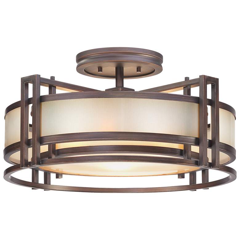 Image 1 Metropolitan Underscore 3-Light 22-in Cimmaron Bronze Indoor Semi Flush