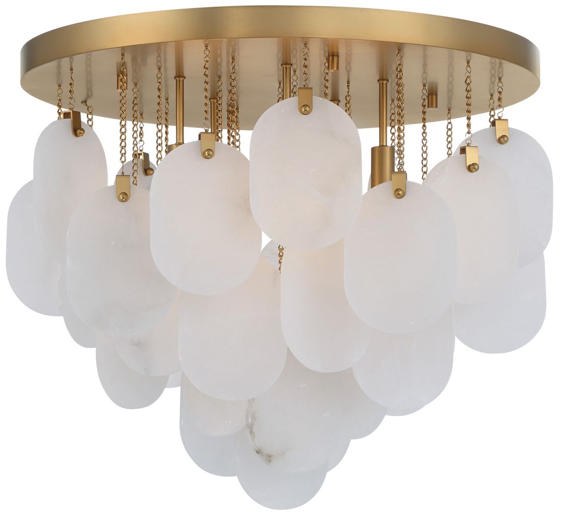 Metropolitan Velisse 5-Lt 23.75-in Legacy Brass Flush Mount with Alabaster