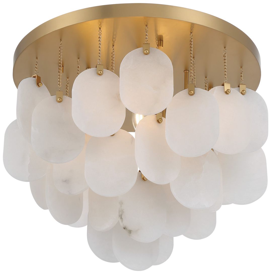 Image 3 Metropolitan Velisse 5-Lt 23.75-in Legacy Brass Flush Mount with Alabaster more views