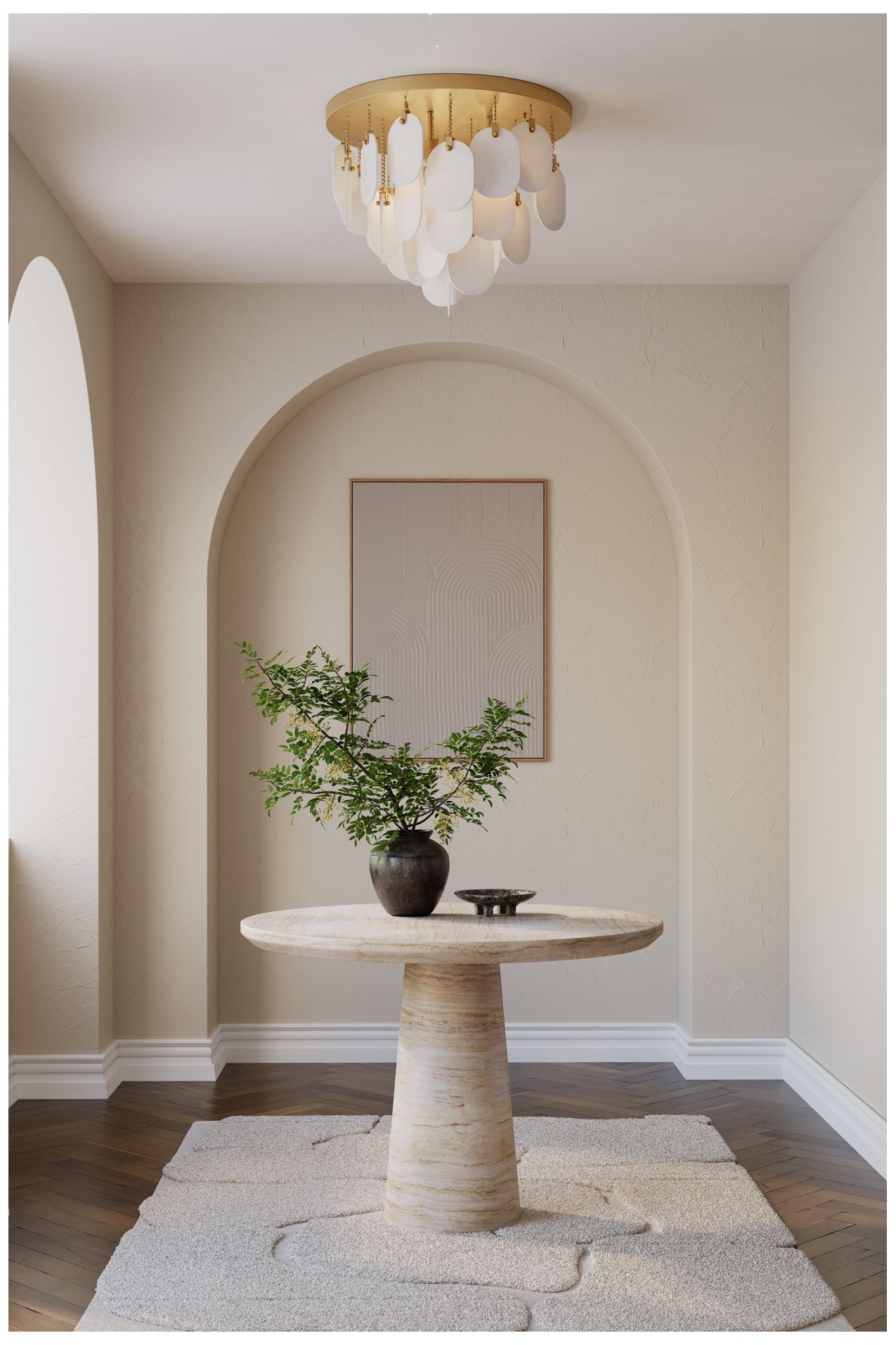 Image 4 Metropolitan Velisse 5-Lt 23.75-in Legacy Brass Flush Mount with Alabaster more views