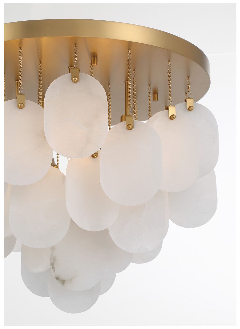 Image 5 Metropolitan Velisse 5-Lt 23.75-in Legacy Brass Flush Mount with Alabaster more views