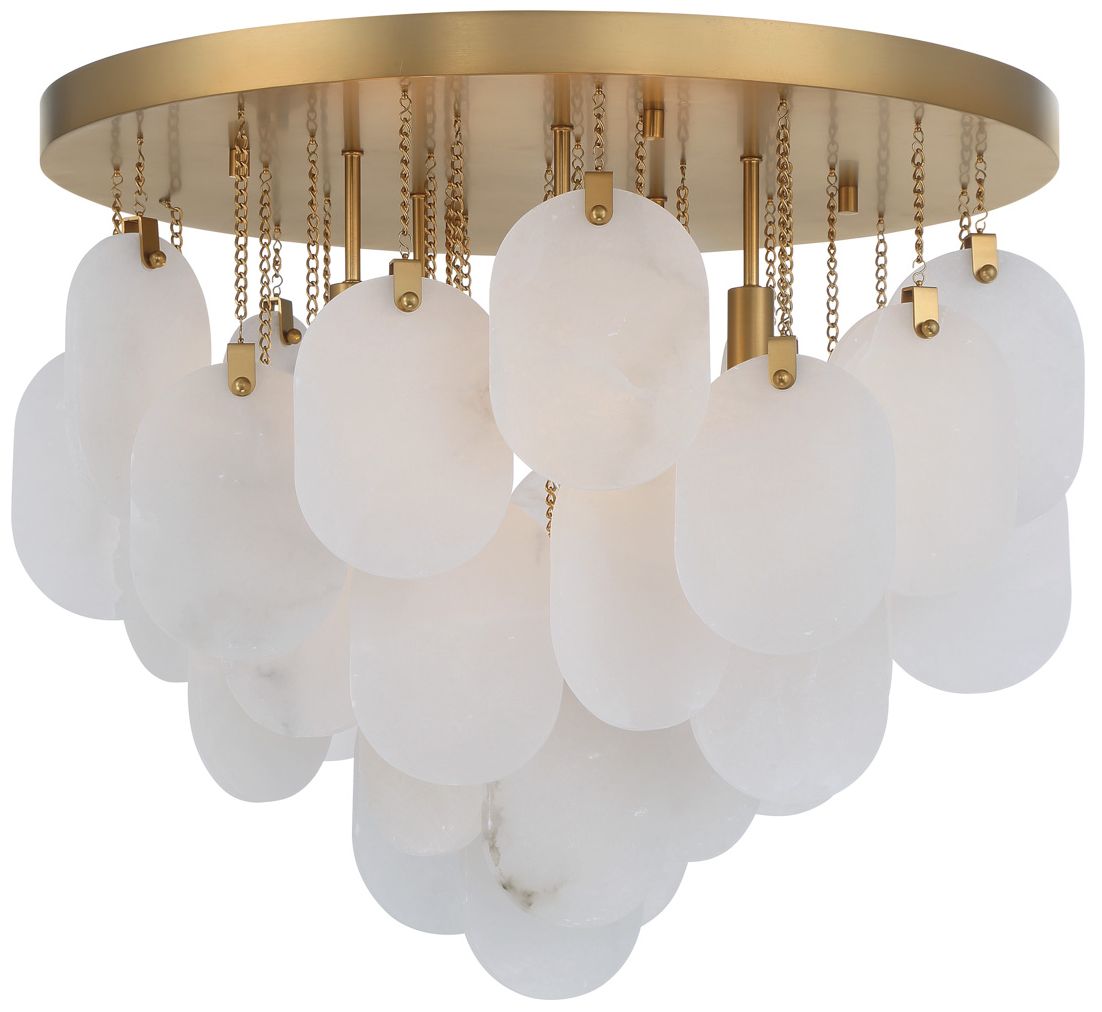 Image 6 Metropolitan Velisse 5-Lt 23.75-in Legacy Brass Flush Mount with Alabaster more views