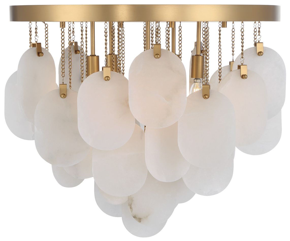 Image 7 Metropolitan Velisse 5-Lt 23.75-in Legacy Brass Flush Mount with Alabaster more views