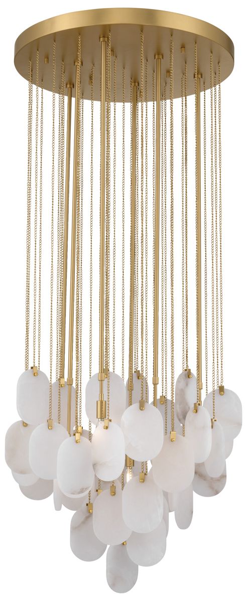 Image 2 Metropolitan Velisse 6-Lt 27.5-in Legacy Brass Pendant with Alabaster Discs