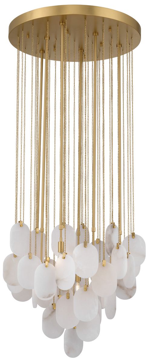 Image 6 Metropolitan Velisse 6-Lt 27.5-in Legacy Brass Pendant with Alabaster Discs more views