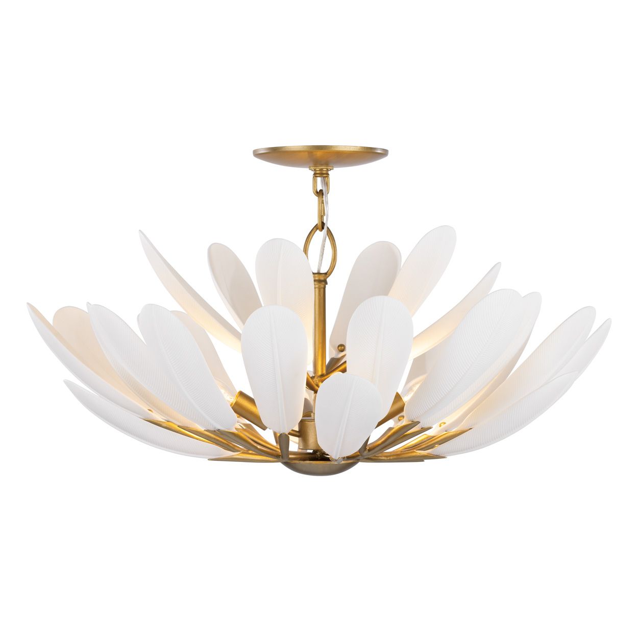 Image 2 Metropolitan Vellinor 4-Light 28-in Painted Legacy Brass Semi-Flush more views