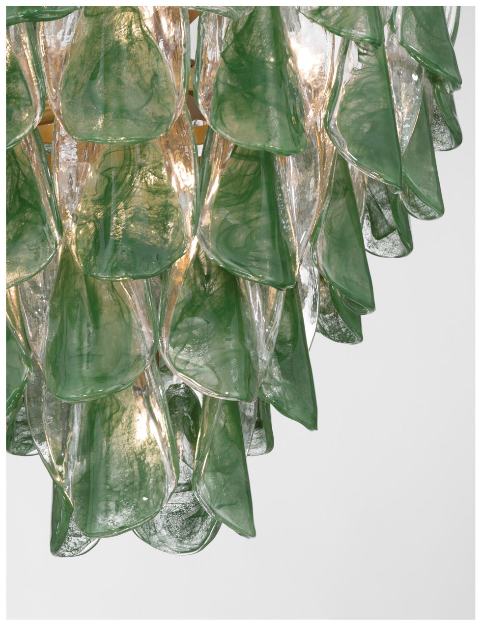 Image 3 Metropolitan Verla Crest 13-Lt 22.5in Legacy Brass Pendant with Green Glass more views