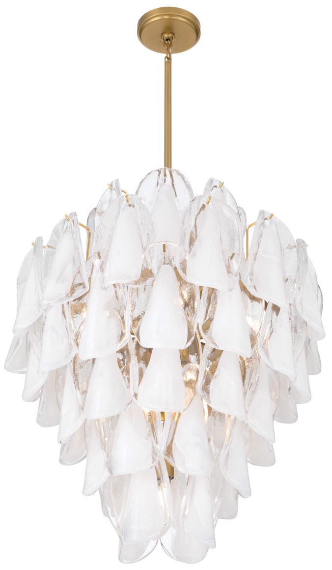 Image 3 Metropolitan Verla Crest 13-Lt 22.5in Legacy Brass Pendant with White Glass more views