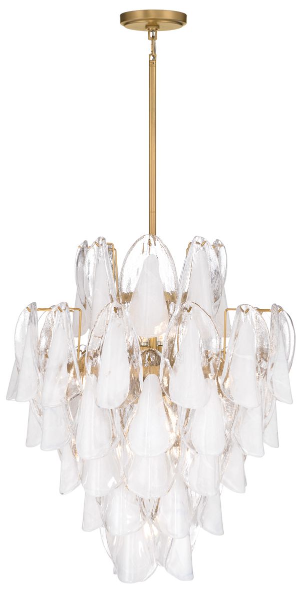 Image 7 Metropolitan Verla Crest 13-Lt 22.5in Legacy Brass Pendant with White Glass more views