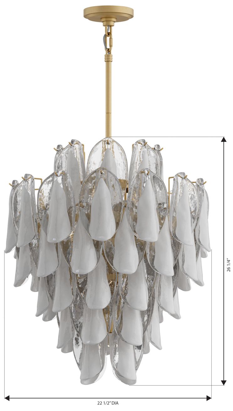 Metropolitan Verla Crest 13-Lt 22.5in Legacy Brass Pendant with White Glass