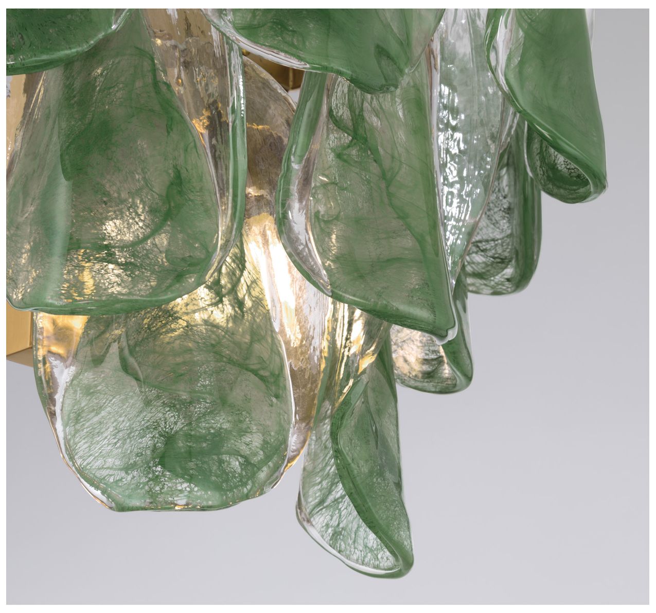 Image 3 Metropolitan Verla Crest 2-Lt 13.25-in Brass Wall Sconce with Green Glass more views