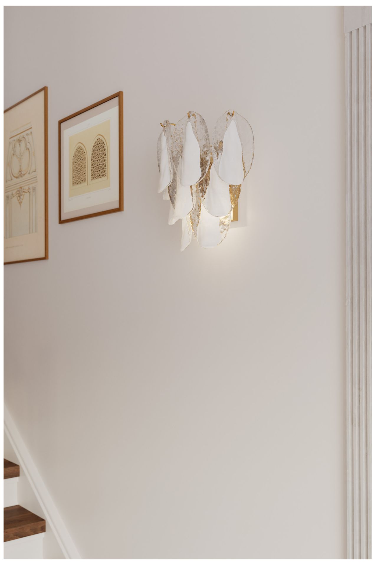 Image 2 Metropolitan Verla Crest 2-Lt 13.25-in Brass Wall Sconce with White Glass more views