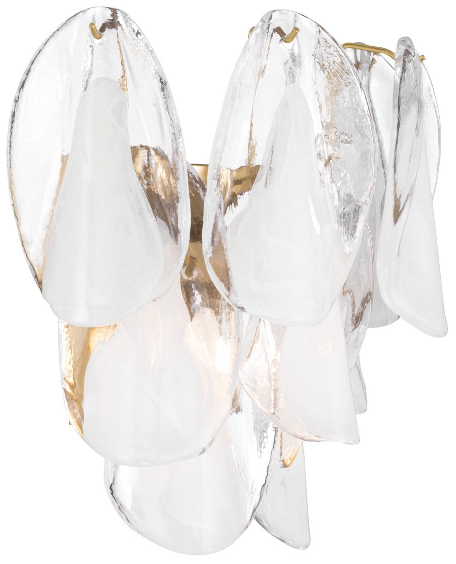 Image 3 Metropolitan Verla Crest 2-Lt 13.25-in Brass Wall Sconce with White Glass more views