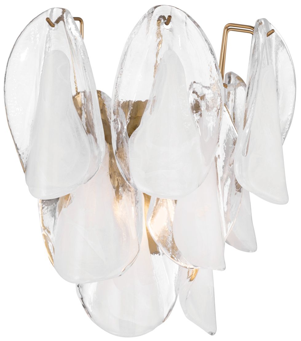 Image 6 Metropolitan Verla Crest 2-Lt 13.25-in Brass Wall Sconce with White Glass more views