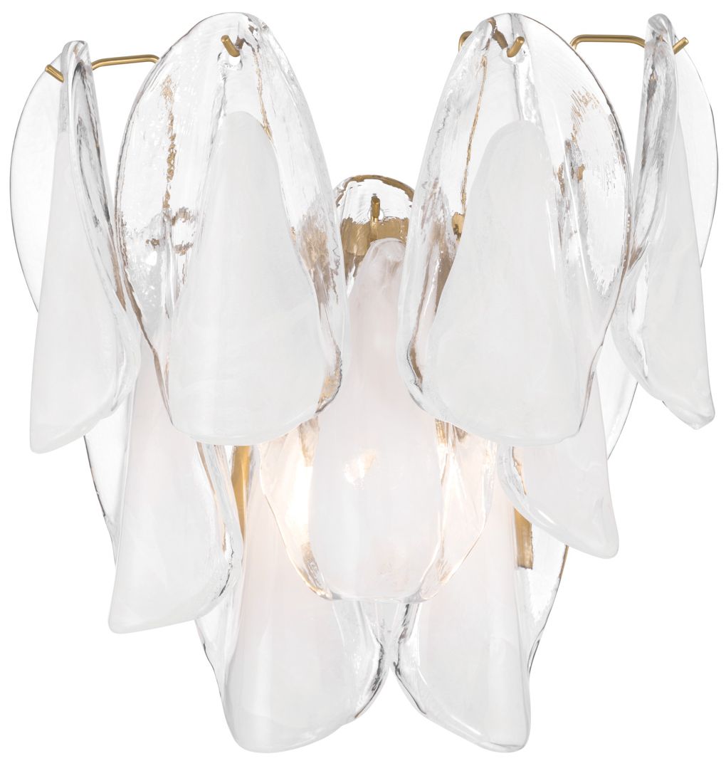 Image 7 Metropolitan Verla Crest 2-Lt 13.25-in Brass Wall Sconce with White Glass more views