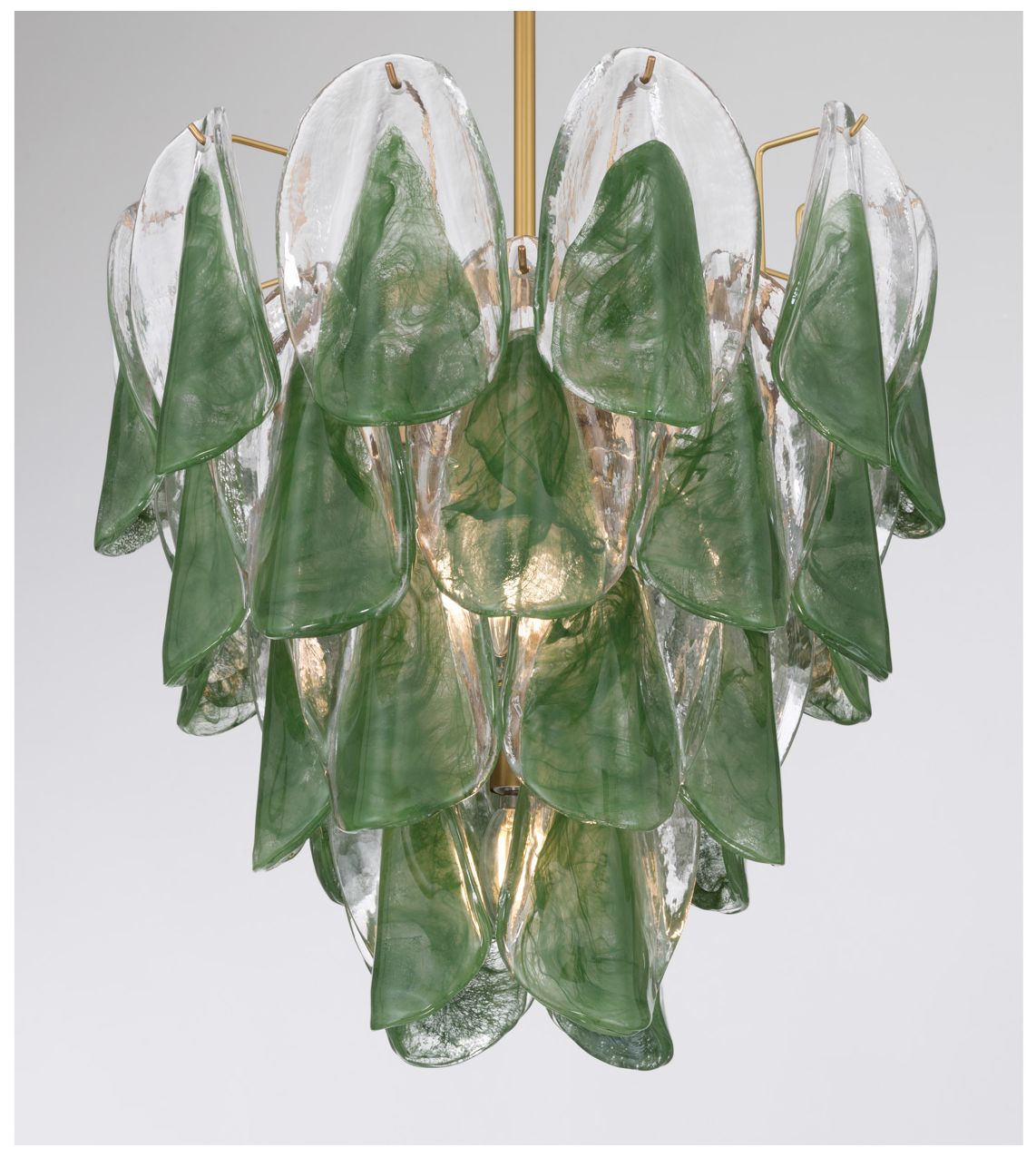 Image 3 Metropolitan Verla Crest 5-Lt 18-in Legacy Brass Pendant with Green Glass more views