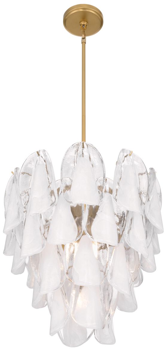 Image 3 Metropolitan Verla Crest 5-Lt 18-in Legacy Brass Pendant with White Glass more views