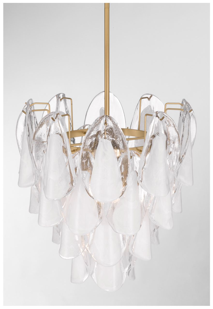 Image 5 Metropolitan Verla Crest 5-Lt 18-in Legacy Brass Pendant with White Glass more views