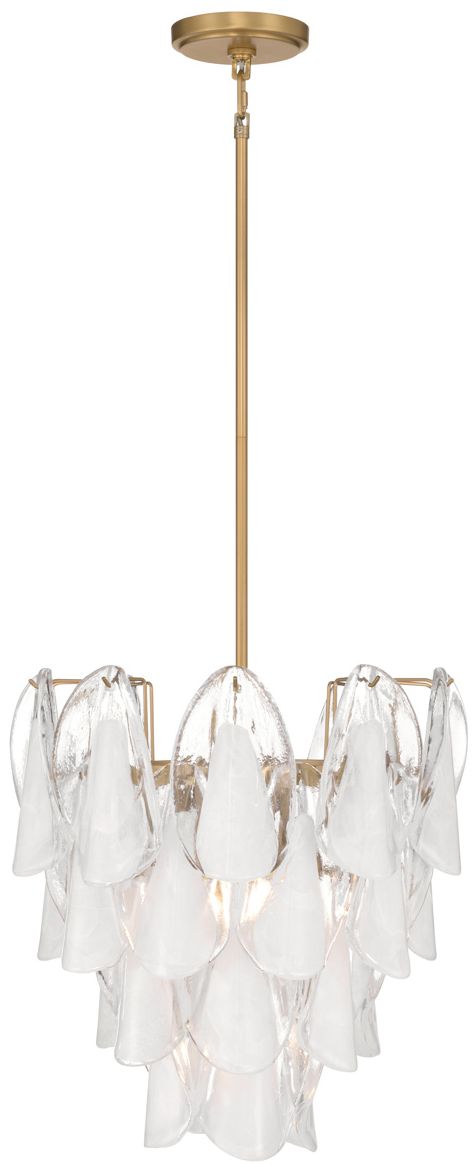 Image 6 Metropolitan Verla Crest 5-Lt 18-in Legacy Brass Pendant with White Glass more views
